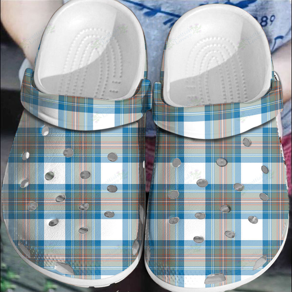 Clan Stewart Muted Blue Tartan Clogs Classic CF16 Stewart Muted Blue Tartan Tartan Today   