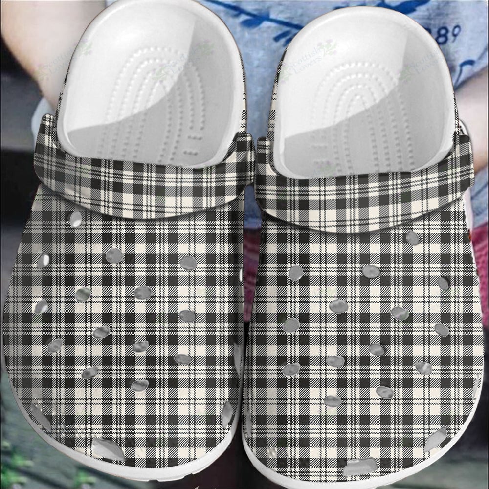 Clan Scott Black & White Ancient Tartan Clogs Classic DG65 Scott Black & White Ancient Tartan Tartan Today   