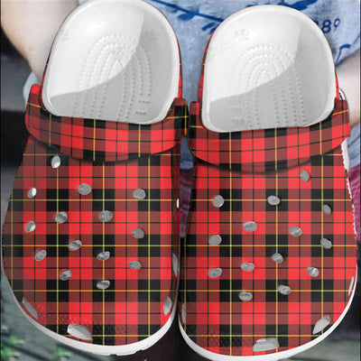 Clan Wallace Hunting Red Tartan Clogs Classic ZV47