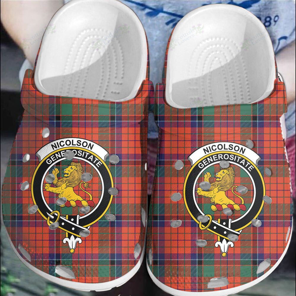 Clan Nicolson Ancient Tartan Crest Clogs Classic QU89 Nicolson Ancient Tartan Tartan Today   