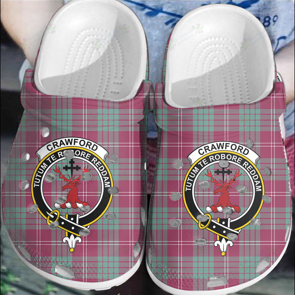 Clan Crawford Ancient Tartan Crest Clogs Classic WH30 Crawford Ancient Tartan Tartan Today   