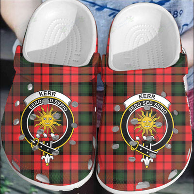 Clan Kerr Modern Tartan Crest Clogs Classic IP46