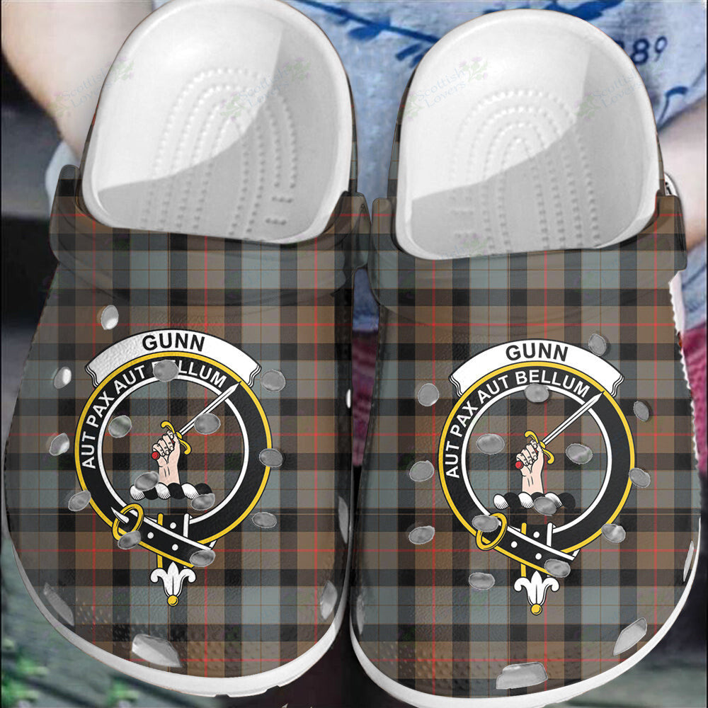 Clan Gunn Weathered Tartan Crest Clogs Classic JY26 Gunn Weathered Tartan Tartan Today   