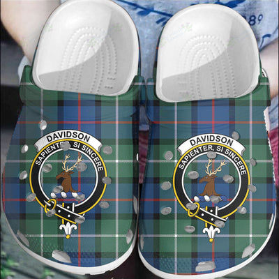 Clan Davidson of Tulloch Tartan Crest Clogs Classic