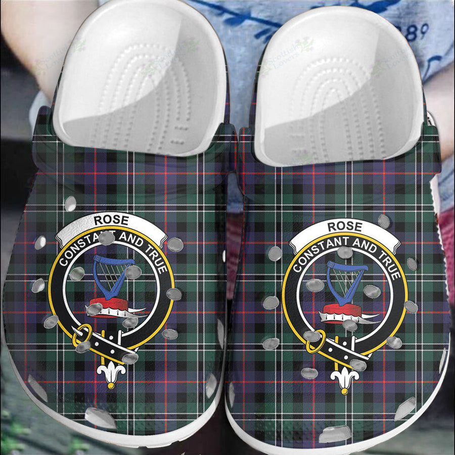 Clan Rose Hunting Modern Tartan Crest Clogs Classic
