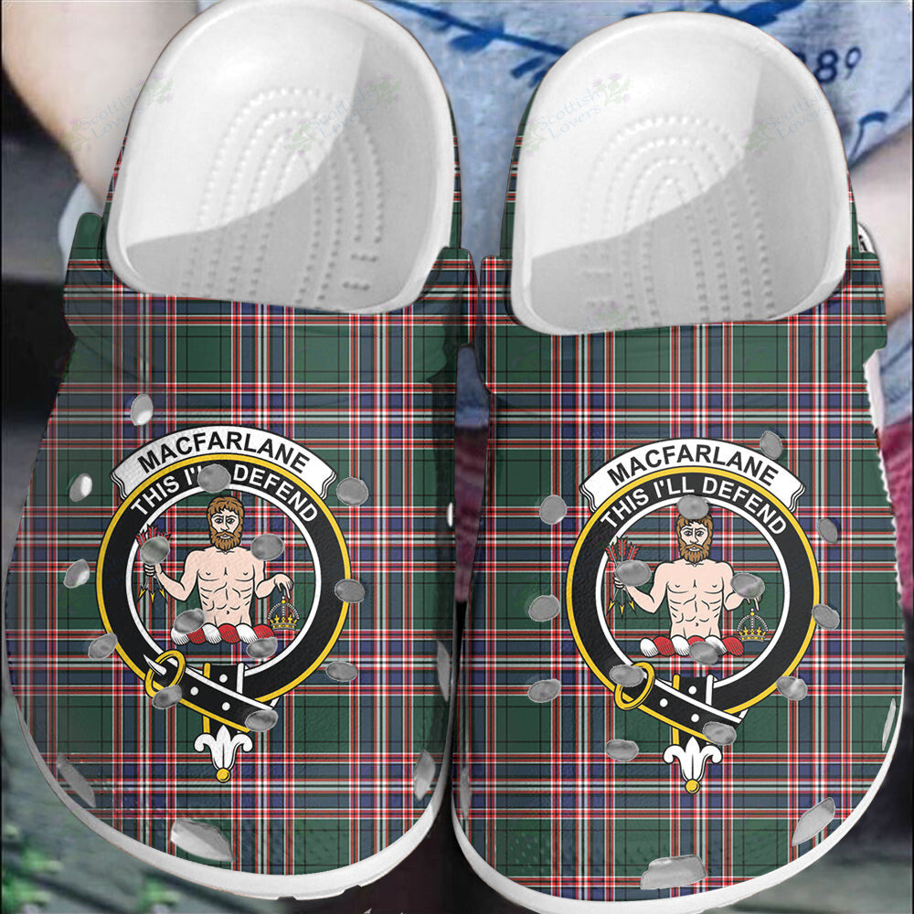 Clan MacFarlane Hunting Modern Tartan Crest Clogs Classic GA12 MacFarlane Hunting Modern Tartan Tartan Today   