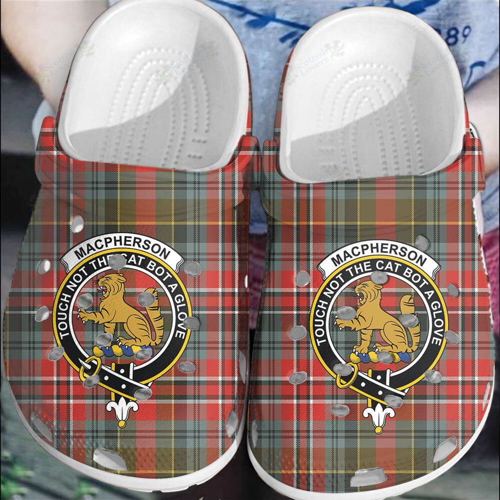 Clan MacPherson Weathered Tartan Crest Clogs Classic QS50 MacPherson Weathered Tartan Tartan Today   