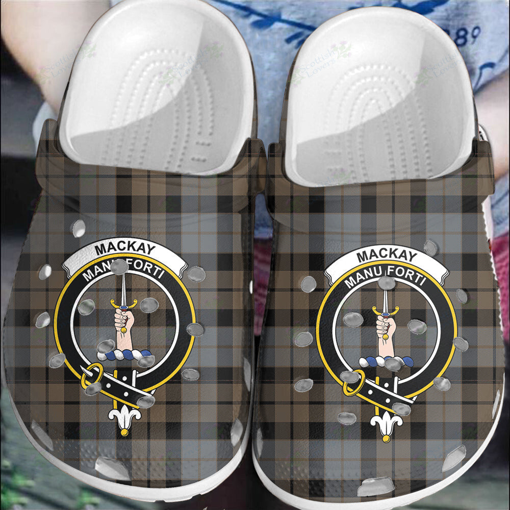 Clan MacKay Weathered Tartan Crest Clogs Classic FK57 MacKay Weathered Tartan Tartan Today   