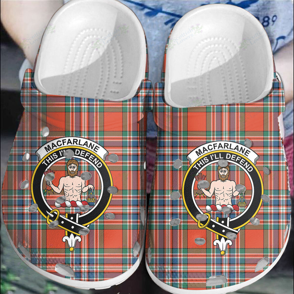 Clan MacFarlane Ancient Tartan Crest Clogs Classic FG25 MacFarlane Ancient Tartan Tartan Today   