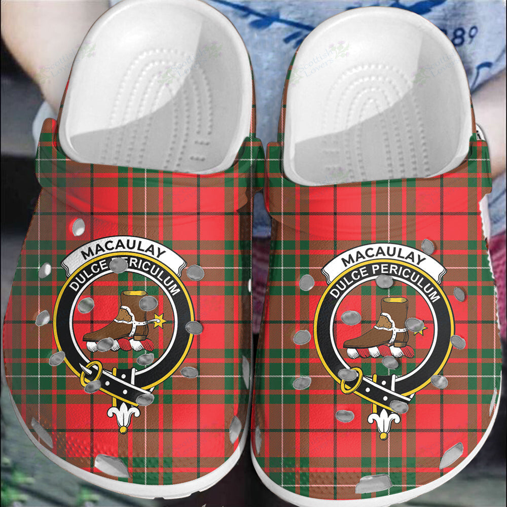 Clan MacAulay Modern Tartan Crest Clogs Classic IW88 MacAulay Modern Tartan Tartan Today   