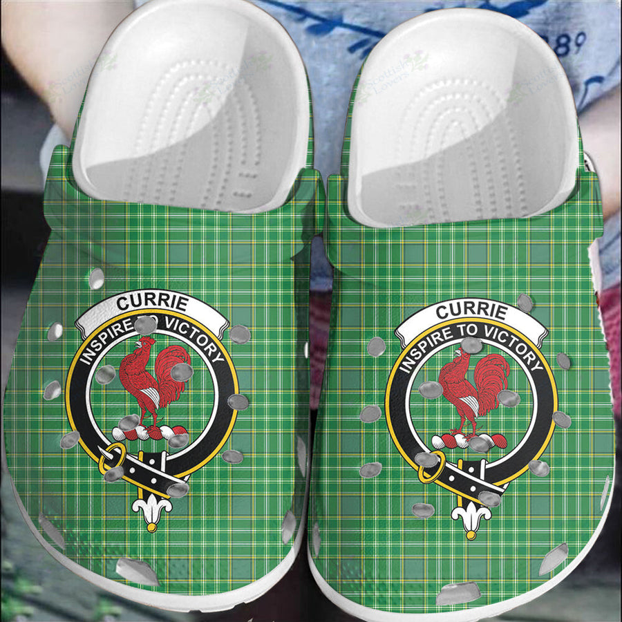 Clan Currie Tartan Crest Clogs Classic