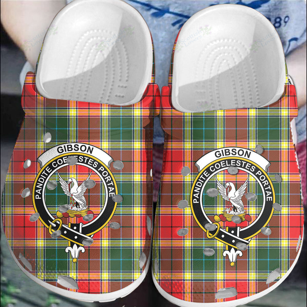 Clan Gibbs Tartan Crest Clogs Classic PY26 Gibbs Tartan Tartan Today   
