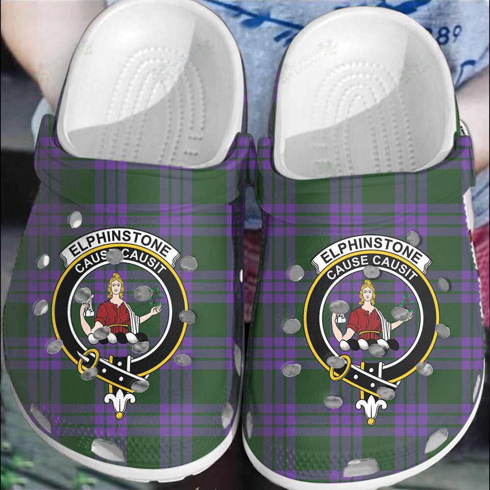 Clan Elphinstone Tartan Crest Clogs Classic BI69 Elphinstone Tartan Tartan Today   