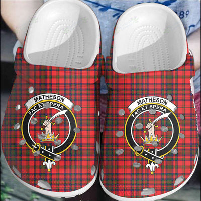 Clan Matheson Modern Tartan Crest Clogs Classic LB96