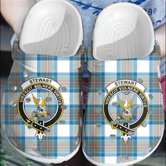 Clan Stewart Muted Blue Tartan Crest Clogs Classic ZW54 Stewart Muted Blue Tartan Tartan Today   