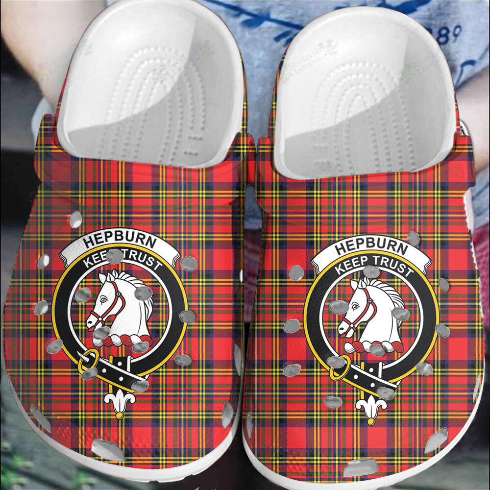 Clan Hepburn Tartan Crest Clogs Classic US67 Hepburn Tartan Tartan Today   