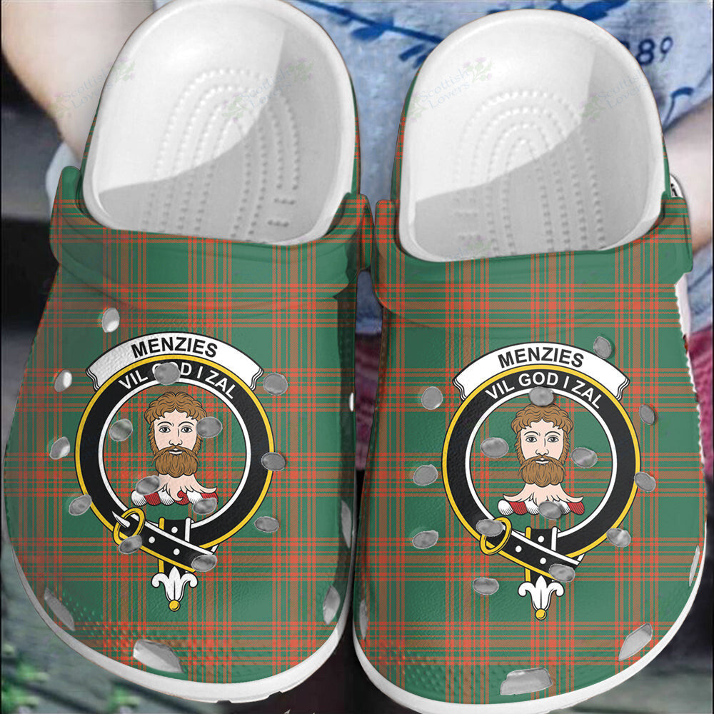 Clan Menzies Green Ancient Tartan Crest Clogs Classic IJ73 Menzies Green Ancient Tartan Tartan Today   