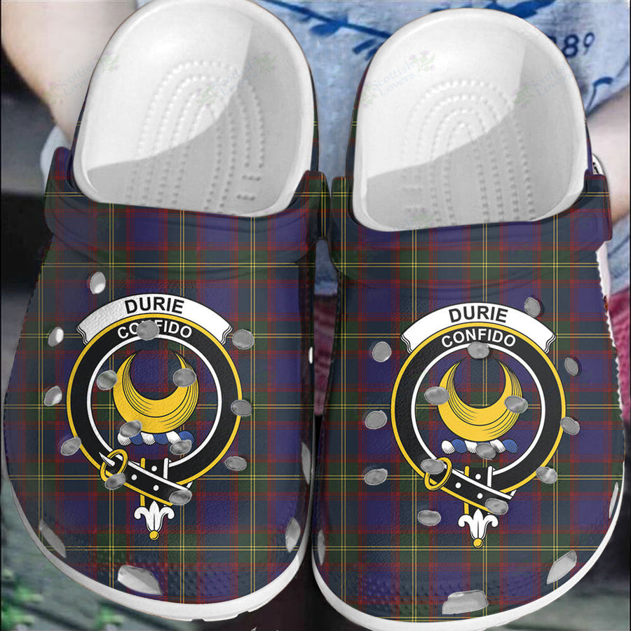 Clan Durie Tartan Crest Clogs Classic