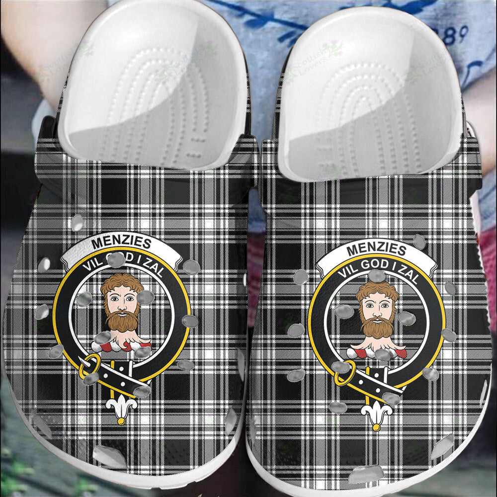 Clan Menzies Black & White Modern Tartan Crest Clogs Classic XI17 Menzies Black & White Modern Tartan Tartan Today   