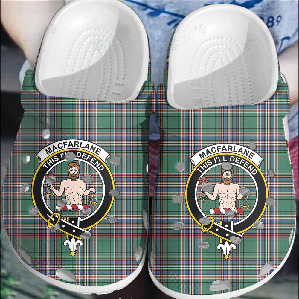Clan MacFarlane Hunting Ancient Tartan Crest Clogs Classic FG80 MacFarlane Hunting Ancient Tartan Tartan Today   
