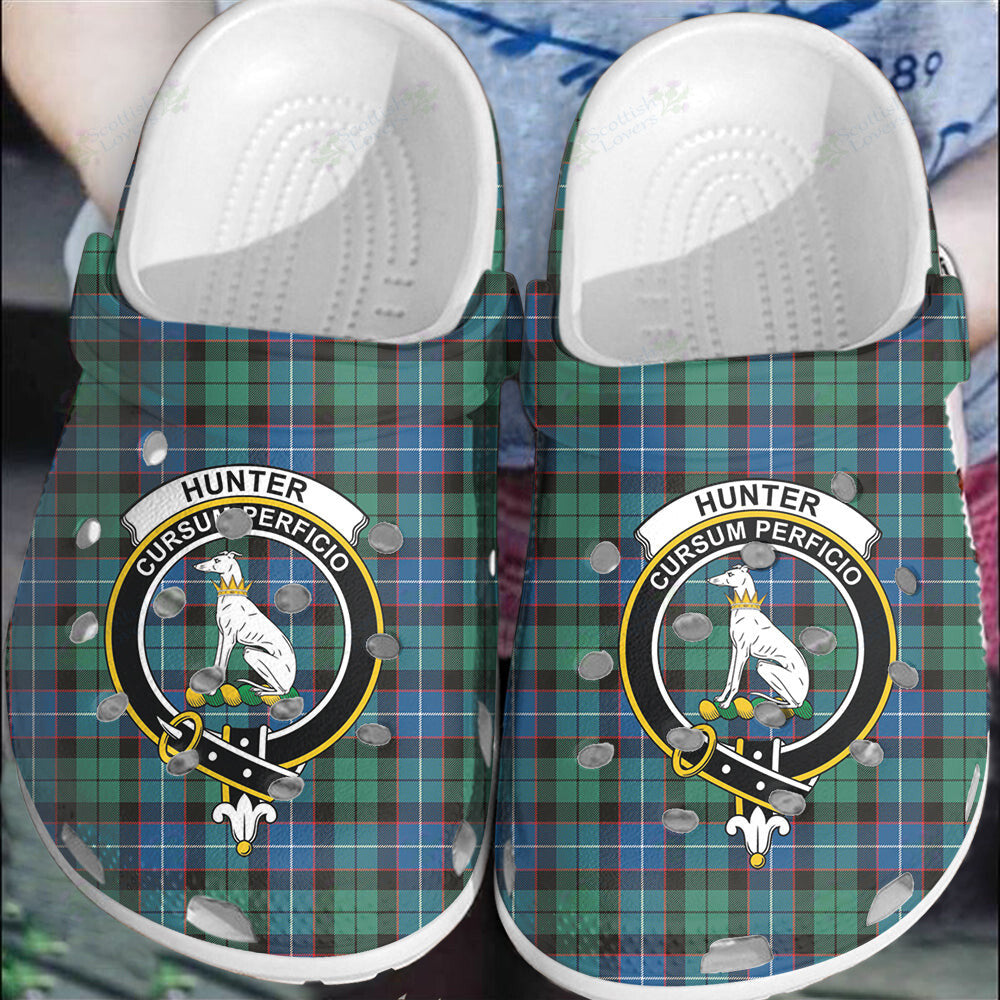 Clan Hunter Ancient Tartan Crest Clogs Classic EN65 Hunter Ancient Tartan Tartan Today   