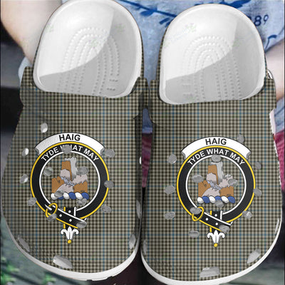 Clan Haig Check Tartan Crest Clogs Classic VO86