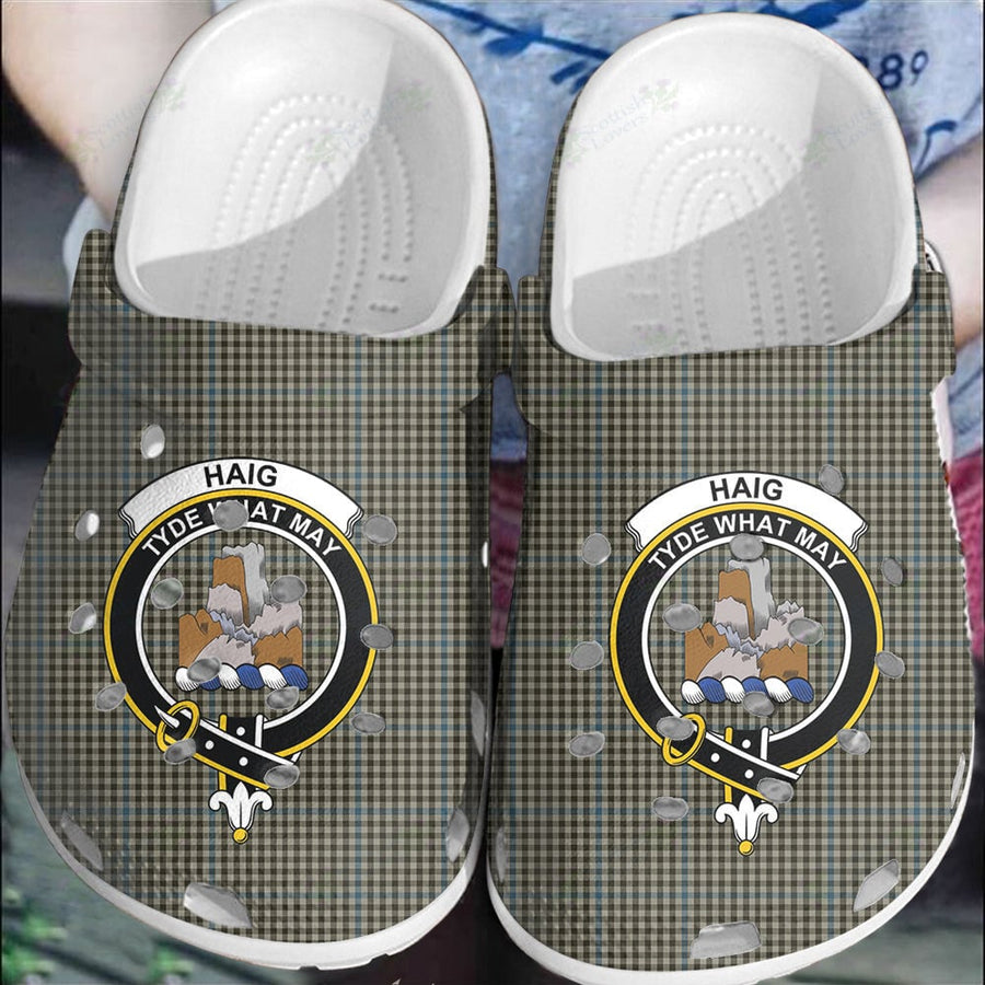 Clan Haig Check Tartan Crest Clogs Classic
