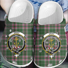 Clan Gray Tartan Crest Clogs Classic DD78 Gray Tartan Tartan Today   