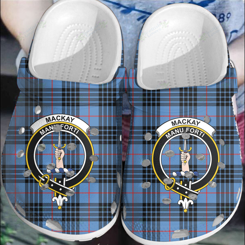 Clan MacKay Blue Tartan Crest Clogs Classic CY16 MacKay Blue Tartan Tartan Today   