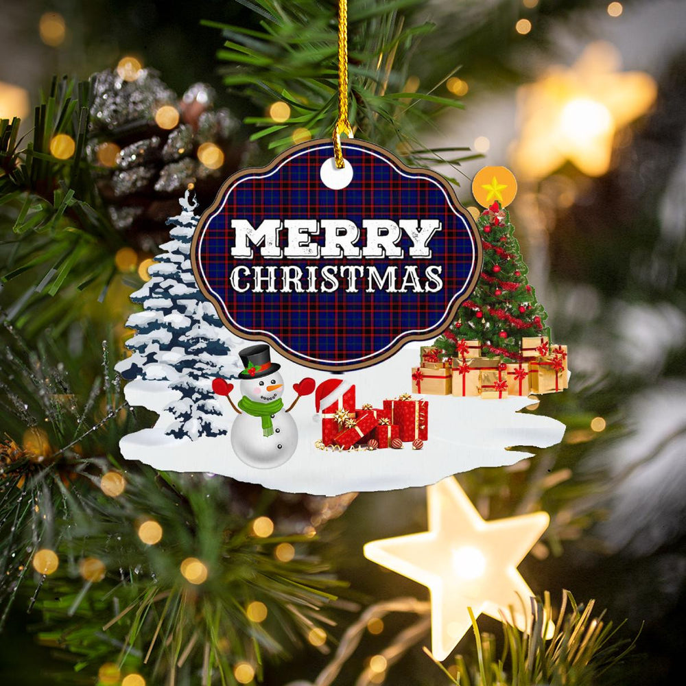 Clan Home Modern "Merry Christmas" Tartan Acrylic Ornament MD17 Home Modern Tartan Tartan Christmas   