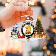 Clan Forrester Crest Tartan Acrylic Christmas Ornament VB20 Forrester Tartan Tartan Christmas   