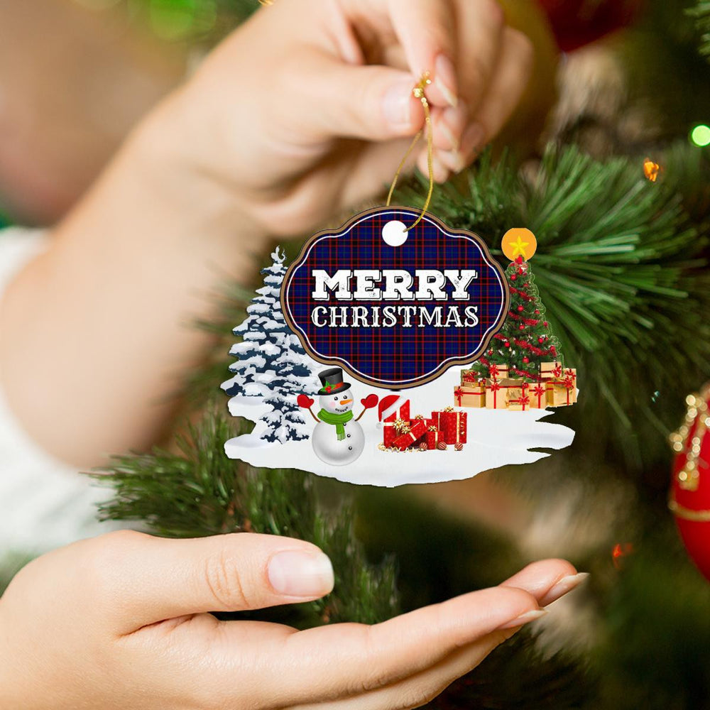 Clan Home Modern "Merry Christmas" Tartan Acrylic Ornament MD17 Home Modern Tartan Tartan Christmas   