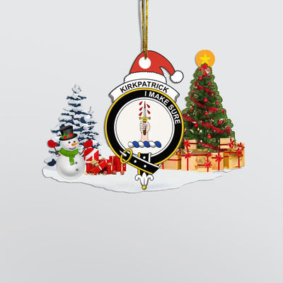 Clan Kirkpatrick Crest Tartan Acrylic Christmas Ornament TO34