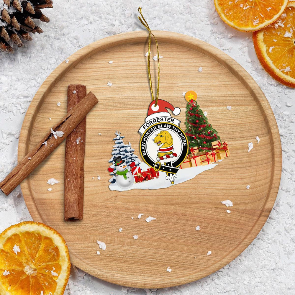 Clan Forrester Crest Tartan Acrylic Christmas Ornament VB20 Forrester Tartan Tartan Christmas   