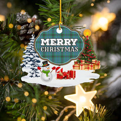 Clan MacInnes Ancient "Merry Christmas" Tartan Acrylic Ornament KU80 MacInnes Ancient Tartan Tartan Christmas   