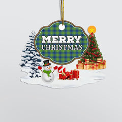 Clan Johnston Ancient "Merry Christmas" Tartan Acrylic Ornament GK15 Johnston Ancient Tartan Tartan Christmas   