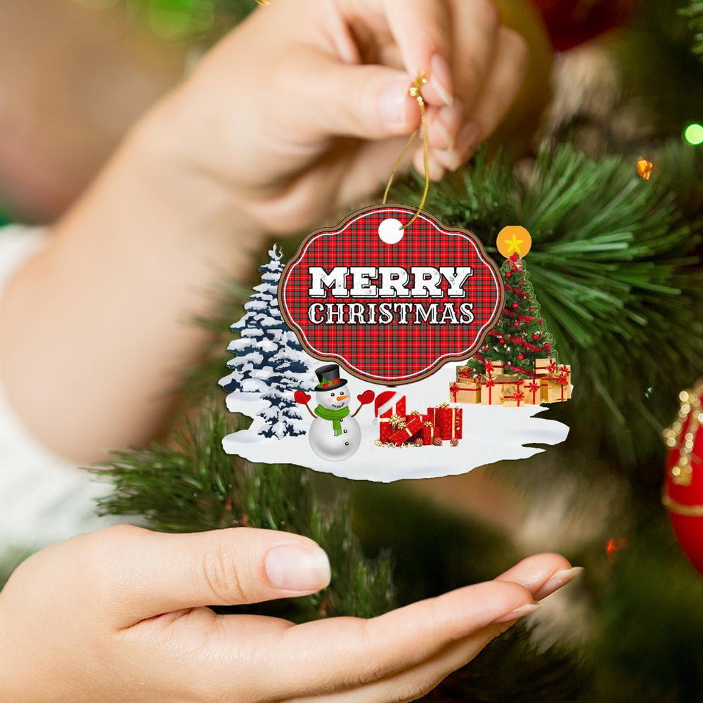 Clan Stuart of Bute "Merry Christmas" Tartan Acrylic Ornament CG28 Stuart of Bute Tartan Tartan Christmas   