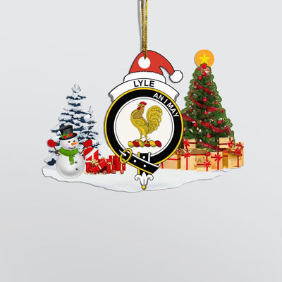 Clan Lyle Crest Tartan Acrylic Christmas Ornament KS62
