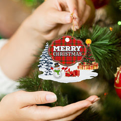 Clan Munro Modern "Merry Christmas" Tartan Acrylic Ornament EW72 Munro Modern Tartan Tartan Christmas   