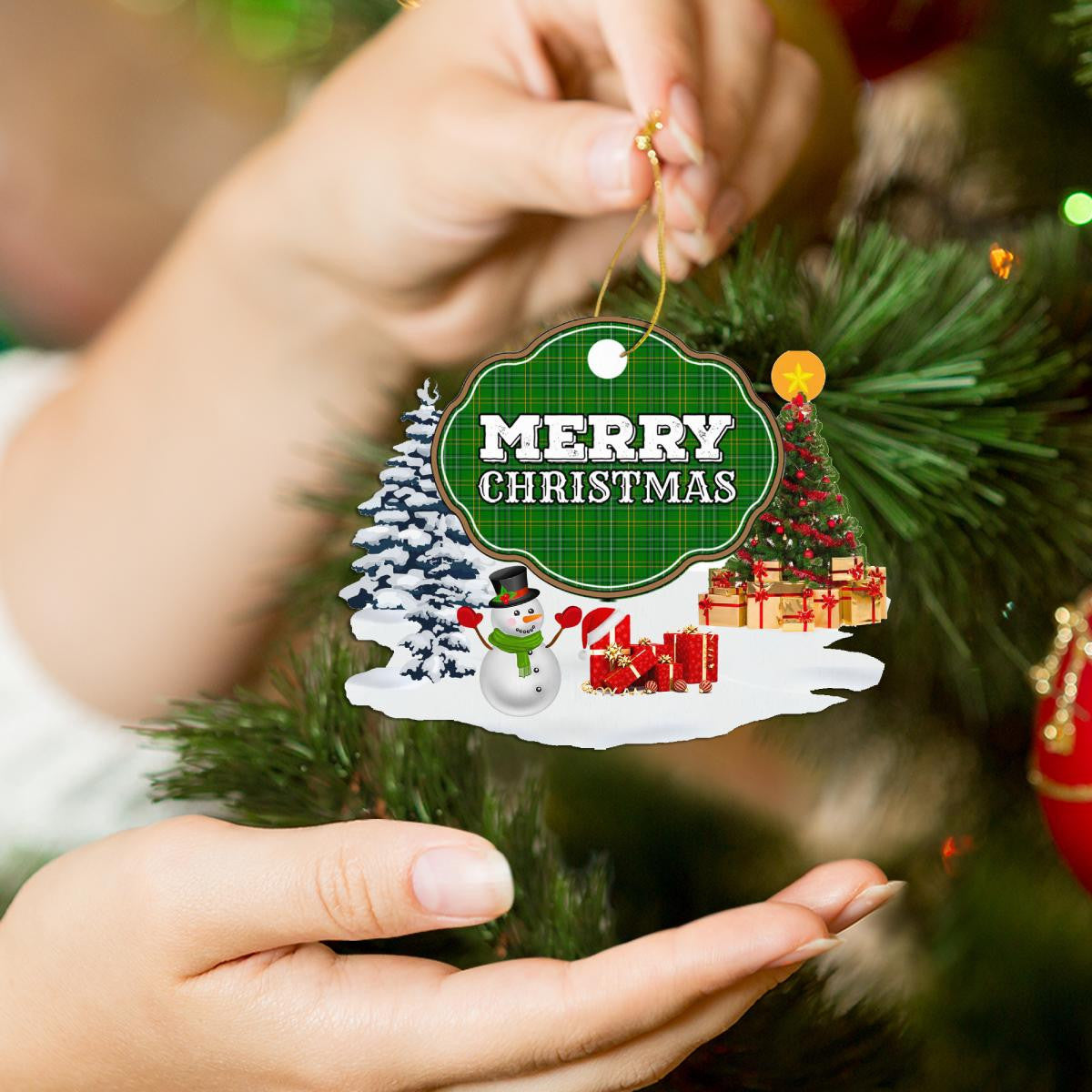 Clan Wexford County "Merry Christmas" Tartan Acrylic Ornament CL64 Wexford County Tartan Tartan Christmas   
