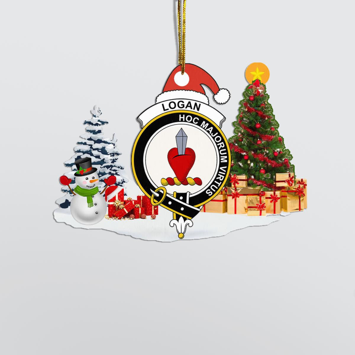Clan Logan Crest Tartan Acrylic Christmas Ornament UK81 Logan Tartan Tartan Christmas   