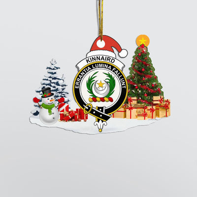 Clan Kinnaird Crest Tartan Acrylic Christmas Ornament WX25