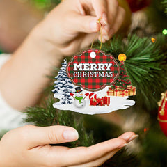 Clan Erskine Modern "Merry Christmas" Tartan Acrylic Ornament CR88 Erskine Modern Tartan Tartan Christmas   
