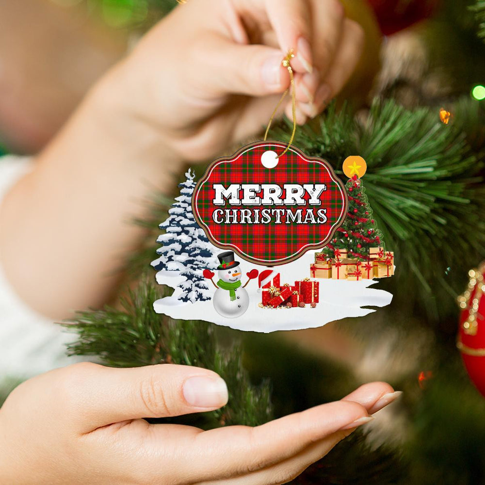 Clan Crief District "Merry Christmas" Tartan Acrylic Ornament GJ62 Crief District Tartan Tartan Christmas   