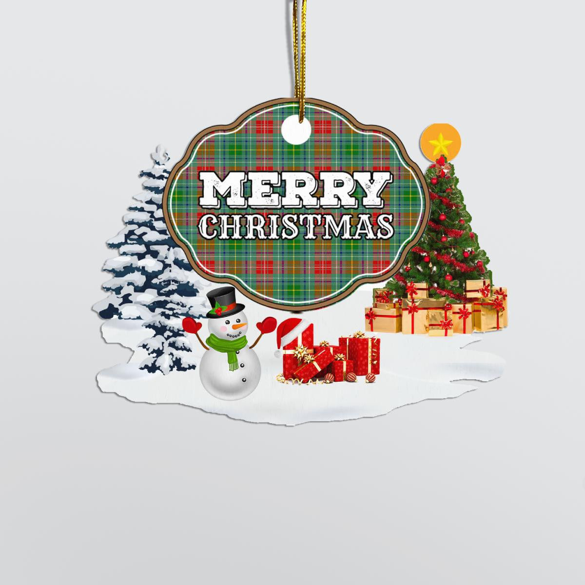 Clan Muirhead "Merry Christmas" Tartan Acrylic Ornament OS84 Muirhead Tartan Tartan Christmas   