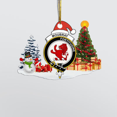 Clan Moubray Crest Tartan Acrylic Christmas Ornament PF68