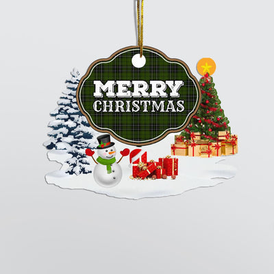 Clan MacLean Hunting "Merry Christmas" Tartan Acrylic Ornament