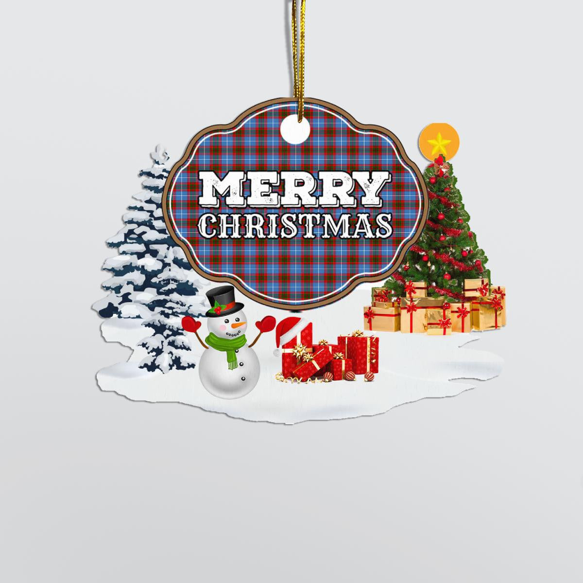 Clan Newton (Edingburg) "Merry Christmas" Tartan Acrylic Ornament IZ37 Newton (Edingburg) Tartan Tartan Christmas   