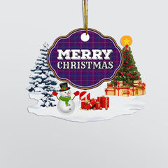 Clan Pride of Glencoe "Merry Christmas" Tartan Acrylic Ornament XB78 Pride of Glencoe Tartan Tartan Christmas   