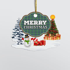 Clan MacThomas Ancient "Merry Christmas" Tartan Acrylic Ornament MA16 MacThomas Ancient Tartan Tartan Christmas   